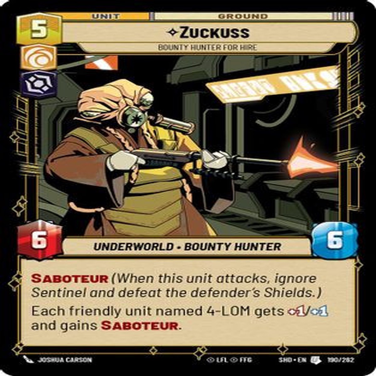 Zuckuss - Bounty Hunter for Hire (190262) - Shadows of the Galaxy Foil