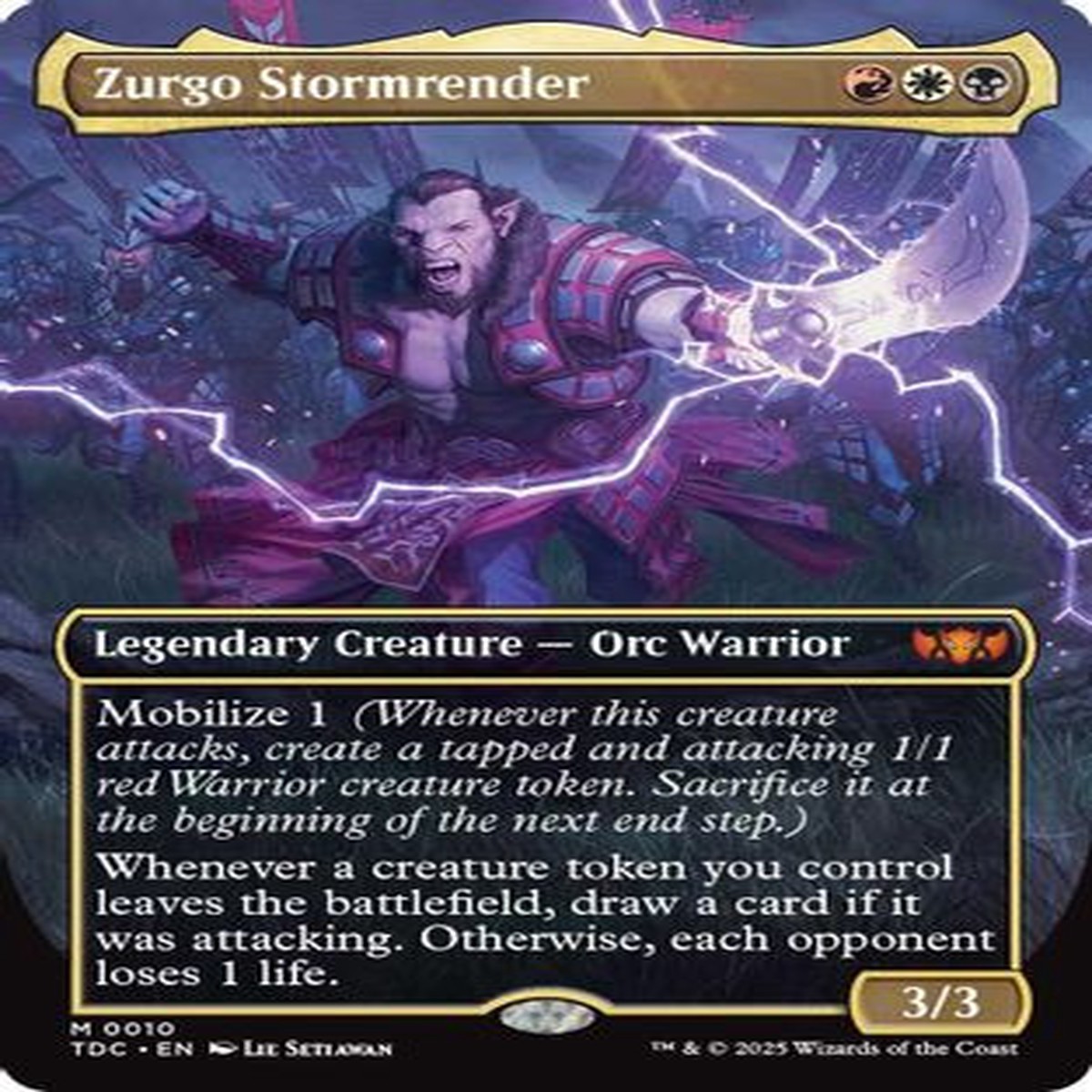 Zurgo Stormrender (Borderless) (TDC-010) - Commander Tarkir Dragonstorm